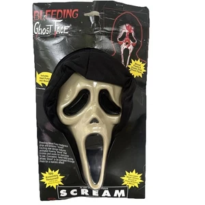Vintage 1997 Scream Ghost Face Bleeding Mask w/ Blood Heart Pump - New Open Box - Picture 1 of 2