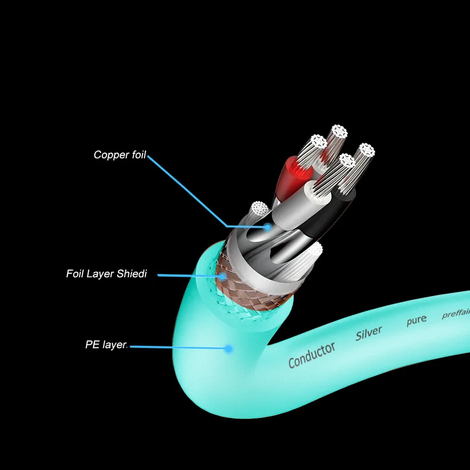 1M/3.3ft 4N Pure Silver Wire Bulk XLR Cord HiFi Audio Balanced Cable - Image 1 of 4