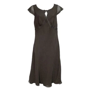 Ann Taylor Womens Dress Black Silk Size 6 Lined Babydoll Whimsigoth Dark Fairy - Picture 1 of 8