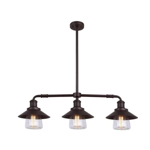 CANARM Indi 3-Light Bronze Pendant with Clear Glass - Picture 1 of 7