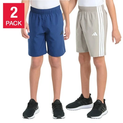 Boy's Adidas 2 Pack Active Shorts Blue and Tan Size XLarge 18 - 20 - Image 1 of 4