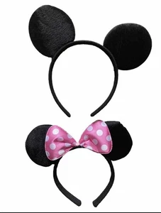 Minnie Mickey Mouse Ears Headbands BlackbPink Bow Party Favors 20pcs NEW - Picture 1 of 8