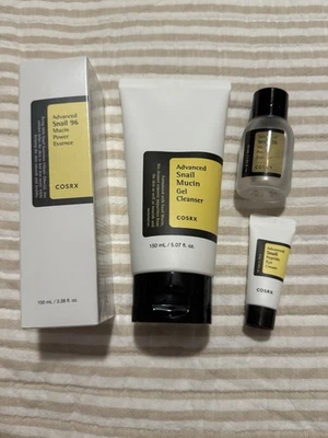 COSRX Snail Mucin - Power Essence, gel limpiador y crema para ojos Foto 1 de 4