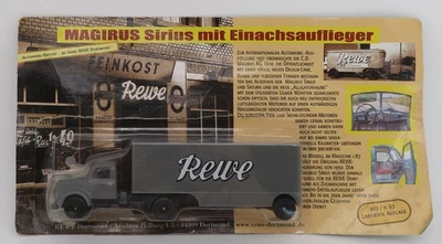 GRELL HO 1/87 CAMION RIMORCHIO MAGIRUS SIRIUS REWE FEINKOST DORTMUND SCATOLA - Immagine 1 di 4