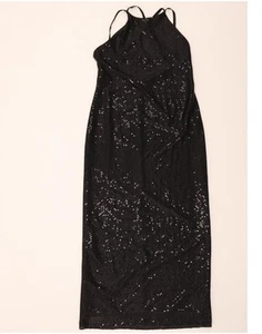 CHARLOTTE HALTON Womens Sleeveless Maxi Dress UK 14 Medium Black Polyester DA28 - Picture 1 of 3