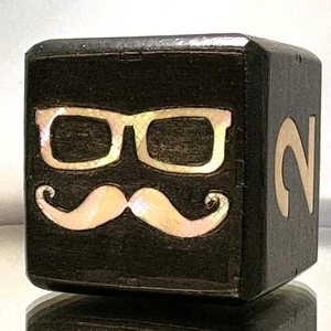 Mustachioed Master - Iridescent Wisdom Cube - Backgammon Doubling Cube 36mm - Picture 1 of 12