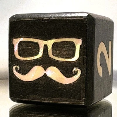 Mustachioed Master - Iridescent Wisdom Cube - Backgammon Doubling Cube 36mm - Image 1 of 4