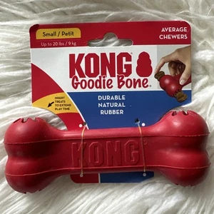 KONG Goodie Bone - Durable Natural Rubber Stuffable Small Up To 20 Lbs New Red - Picture 1 of 4