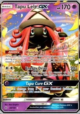 Tapu Lele GX 60/145 Guardians Rising World Championship Deck Signed Pokemon Card - Image 1 of 2