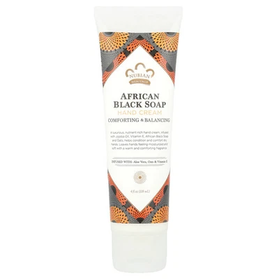 Crema de manos Nubian Heritage jabón negro africano 4 fl oz 118 ml sin crueldad, no Foto 1 de 2