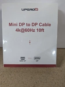 Mini DisplayPort to DisplayPort Cable Mini DP to DP Adapter HD 4K 60Hz 10 FT NEW - Picture 1 of 5