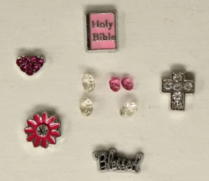 Faith Hope Love  Religious Charms: Living Memory Locket Floating Charms: Pink - Picture 1 of 1