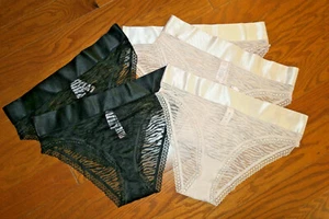 S M L ❤️ VICTORIA'S SECRET PANTIES HIGH HI LEG WAIST SATIN WIDE BAND LACE CHEEKY - Picture 1 of 8
