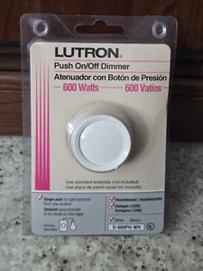 BRAND NEW SEALED Lutron White Push On Off Light Dimmer 600 Watts D600PH-WH - Picture 1 of 2