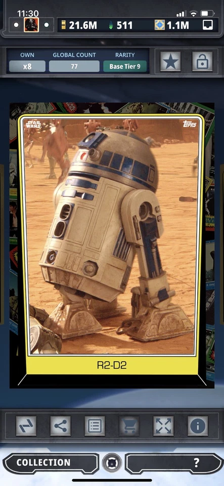 Topps Star Wars Digital Card Trader Tier 9 Heritage R2-D2 S5 Variant - 77 cc - Image 1 of 1