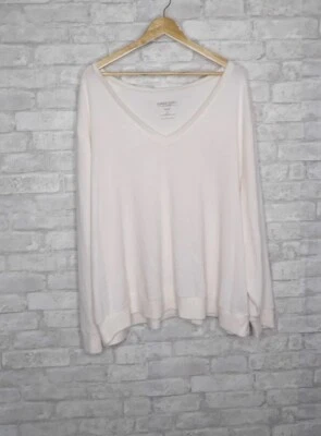 Torrid Sleep Cream Knit Pullover Super Soft Knit V-Neck Top Sweatshirt Size 4X - Image 1 of 4