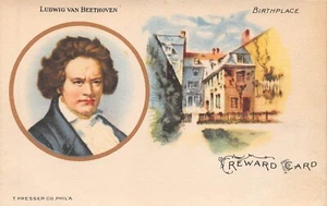 LUDWIG van BEETHOVEN ~ DEUTSCHER KOMPONIST ~ PRESSER STUDENT MUSIK BELOHNUNGSKARTE - Bild 1 von 3