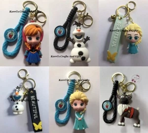 FROZEN THEMED KEYRING KEYCHAIN ANA ELSA OLAF CHOOSE CHARACTER - Picture 1 of 11