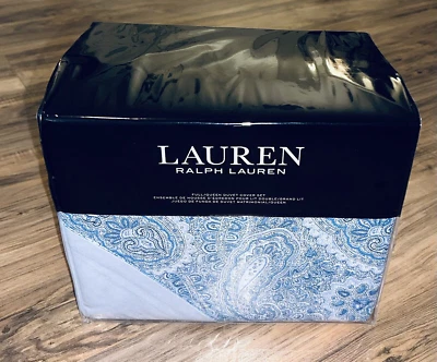 3-Pc Ralph Lauren Bantry Paisley Queen Duvet Set Soft & Cozy Flannel Cotton $270 - Image 1 of 3