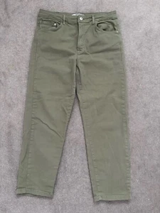 Stradivarius Petite Stretch Slim Mom Jeans Green UK 8 - Picture 1 of 4