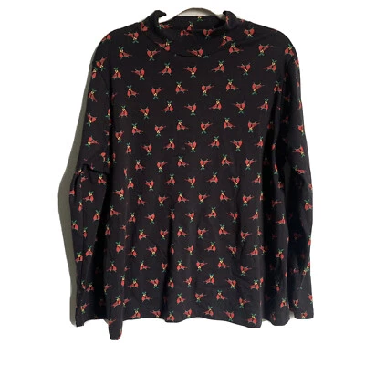Blusa simulada Croft & Barrow talla grande 1X multicolor con estampado de pájaros cardenales Foto 1 de 4