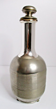 Antique 1910 American Mercury Glass & Chrome Thermos Carafe With Cork Stopper