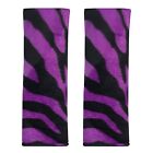 NEW Black & Purple Zebra Print Seat Belt Pads Shoulder Protector Universal -Pair