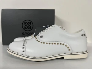 Womens G/FORE Welt Stud Gallivanter Cap Toe WATERPROOF Leather White Golf Shoes - Picture 1 of 19