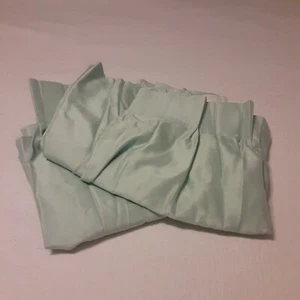 Vintage Sears feine Qualität Vorhänge kneifen Falte beflockter Seschaum blau Satin - Bild 1 von 6