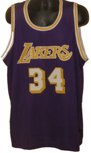 Camiseta deportiva personalizada firmada por Shaquille O'Neal XL de los Lakers con certificación Beckett automática - Imagen 1 de 4