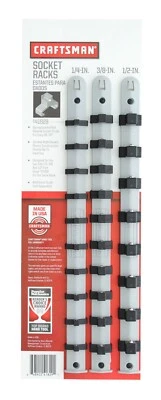 Craftsman Socket Rack SAE Drive Mountable Holder Rail 3 PC Set 1/4", 3/8", 1/2" - Image 1 of 3