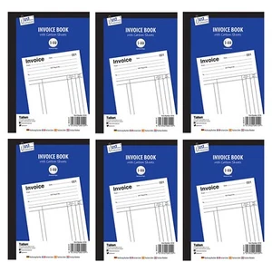 [Juego de 6] Libro de facturas Hoja de carbono 1-80 páginas Tamaño completo Oficina Comercio Facturación - Imagen 1 de 11