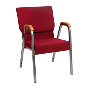 Flash Furniture HERCULES Series Fabric Stacking Wood Accent Arm Church Chair - Picture 1 of 9