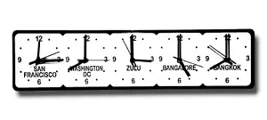 A Medida Llamado Cuadrada Forma Cinco Zona Tiempo Zonas Pared Relojes - Imagen 1 de 3