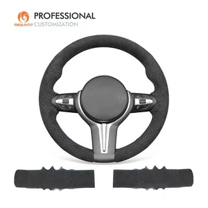 MEWANT Black Alcantara Steering Wheel Cover for BMW M2 F87 M3 F80 M4 F82 M5 F10 - Imagen 1 de 8