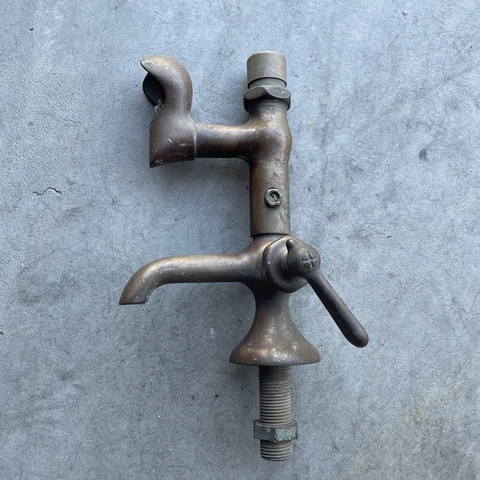 Vintage Chicago Faucet Brass Drinking Fountain with Faucet Cover
