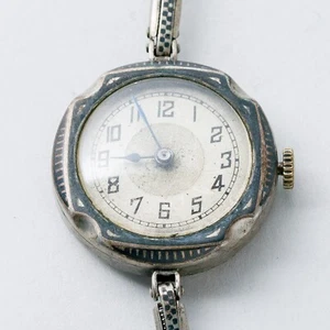 Silver Wristwatch 15cm 800 Blue Pointer Elastic Bracelet 19.62g - Picture 1 of 7