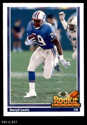 1991 Upper Deck #617 Darryll Lewis Oilers RC Arizona  8 - NM/MT - Image 1 of 2