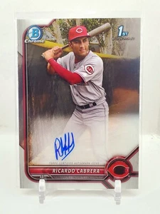 2022 Bowman Chrome 1st Ricardo Cabrera Base Auto Reds HOT ROOKIE RC Autograph C1 - Picture 1 of 2
