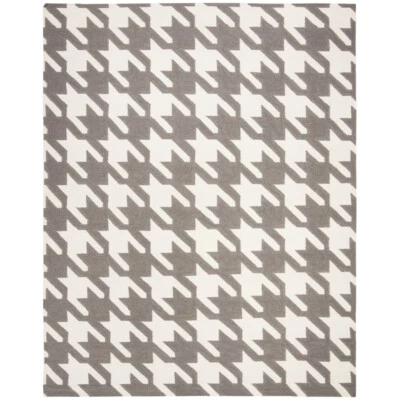 SAFAVIEH Dhurries DHU569A Handwoven Grey / Ivory Rug - Image 1 of 4