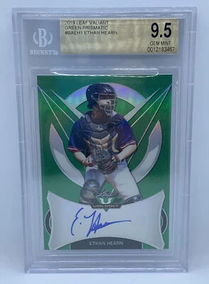 2019 Leaf Valiant Ethan Hearn Cubs BGS 9.5 Green Auto 50/99 - Image 1 of 2