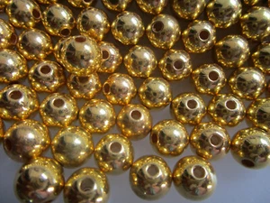 100 Perlen Tischdeko rund Dekoperlen gold 10 mm Wachsperlen Pl 128 N - Bild 1 von 4