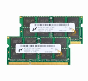 Micron DDR3 RAM 16 GB 2x 8 GB PC3-12800 1600MHz SODIMM Laptop Memory Unbuffered - Picture 1 of 7