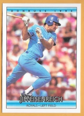 JIM EISENREICH KANSAS CITY ROYALS #297 no dot inc - DONRUSS NM-MT 1992 - Image 1 of 2
