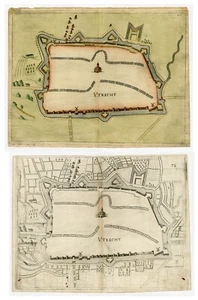 2 Antique Maps-TOPOGRAPHY-UTRECHT-NETHERLANDS-Priorato-1673 - Picture 1 of 5
