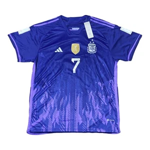 NWT Adidas Argentina Away Men's Jersey #7 Rico Size 4XL Slim Fit World Cup FIFA - Picture 1 of 11