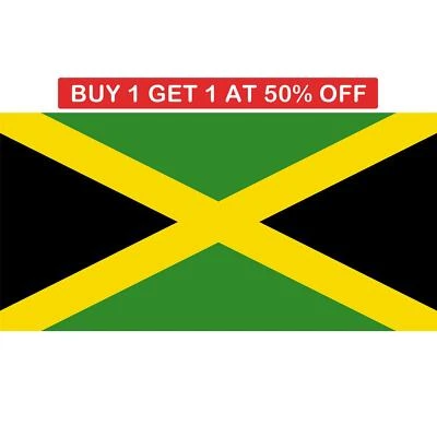 SHATCHI Jamaica Jamaican Flag 5x3Ft Large National Independence Day Cricket Support