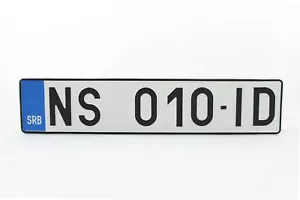REPLICA customized SERBIAN car license plate with text and numbers 52x11 TOP QUALITY - Picture 1 of 4