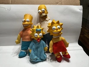 Vintage 1990 the Simpsons Simpson Burger King Plush Vinyl Toy SET OF 4 - Picture 1 of 12