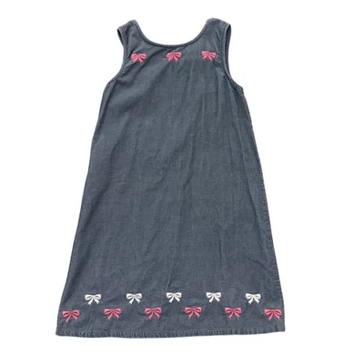 Gymboree Girls gray Corduroy Dress with Bows & Back Bow Detail Size 10 - Image 1 of 4